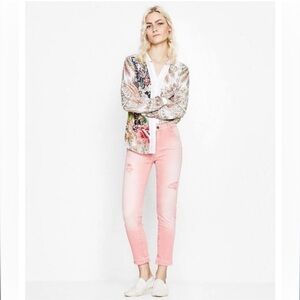 Desigual Boho Floral‎ Paisley Print V Neck Button Down Blouse. 30 Mex (301B)